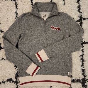 Roots Cabin Women's 1/4 zip Sweater Size Small Gray